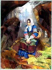 Катя — Данилова невеста  с лукошком в лесу